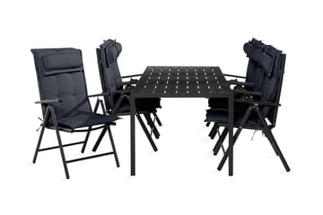 Tunis spisebordssæt 90x205 + 6 Maggie pladsstol med hynder