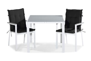 Tunis Spisebordssæt 90x90 + 2 Stabelstole m. Hynde