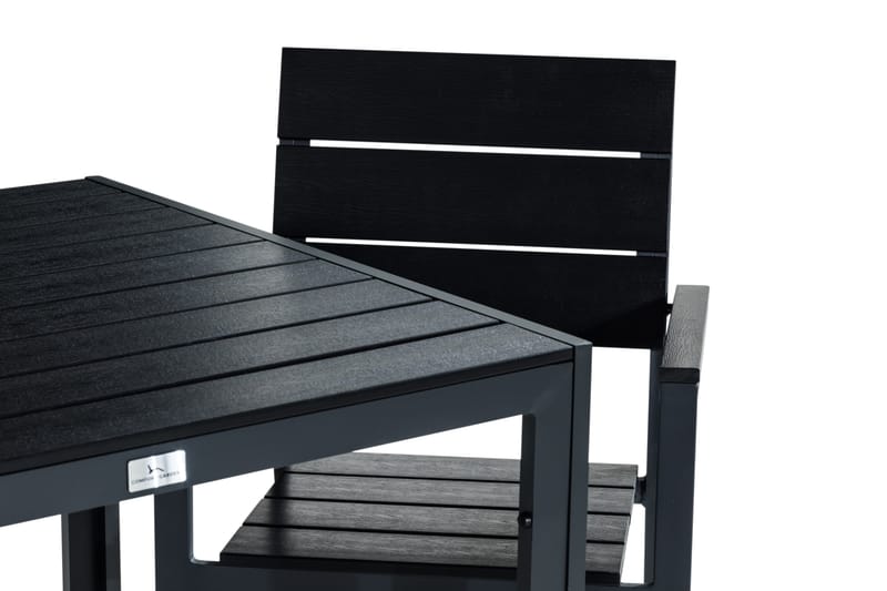 Tunis Spisebordssæt 90x90 + 2 Stabelstole - Sort - Havemøbler - Udendørsgruppe - Havesæt