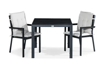 Tunis Spisebordssæt 90x90 + 2 Tunis Stabelstol m. Hynde