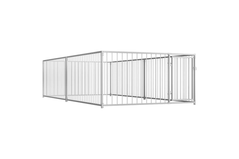 udendørs hundeløbegård 200x400x100 cm - Sølv - Havemøbler - Udendørsgruppe - Havesæt