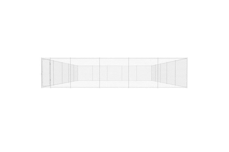 udendørs hundeløbegård galvaniseret stål 950x950x185 cm - Sølv - Havemøbler - Udendørsgruppe - Havesæt