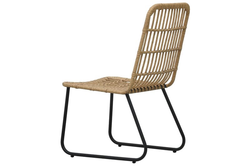 Udendørs Spisebordssæt 3 Dele Polyrattan og Glas - Sort - Havemøbler - Udendørsgruppe - Havesæt