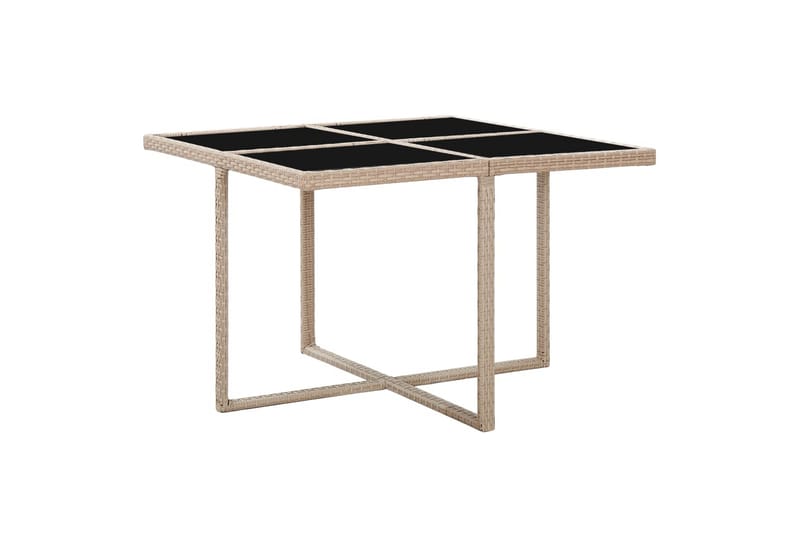 Udendørs Spisebordssæt 5 Dele med Hynder Polyrattan Beige - Beige - Havemøbler - Udendørsgruppe - Havesæt