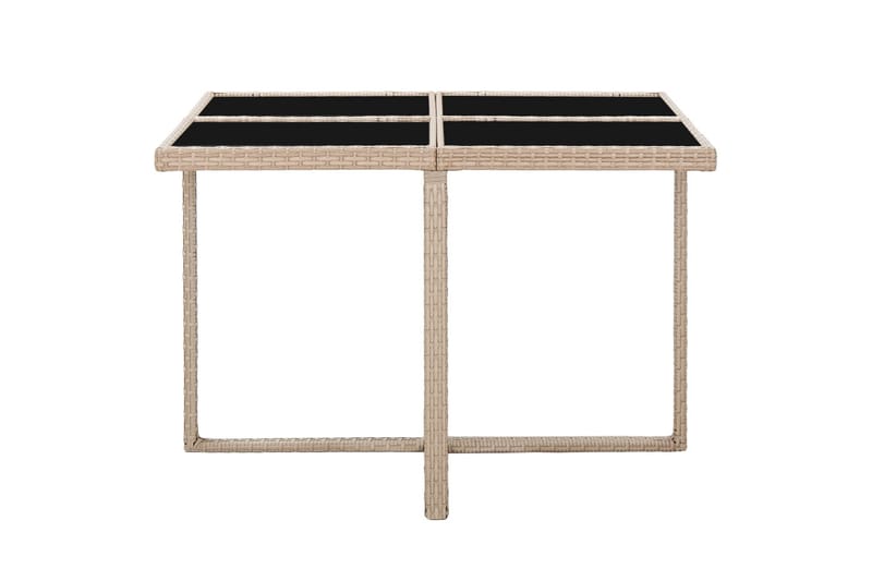 Udendørs Spisebordssæt 5 Dele med Hynder Polyrattan Beige - Beige - Havemøbler - Udendørsgruppe - Havesæt
