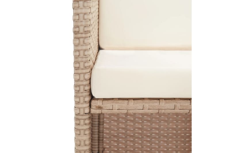 Udendørs Spisebordssæt 5 Dele med Hynder Polyrattan Beige - Beige - Havemøbler - Udendørsgruppe - Havesæt