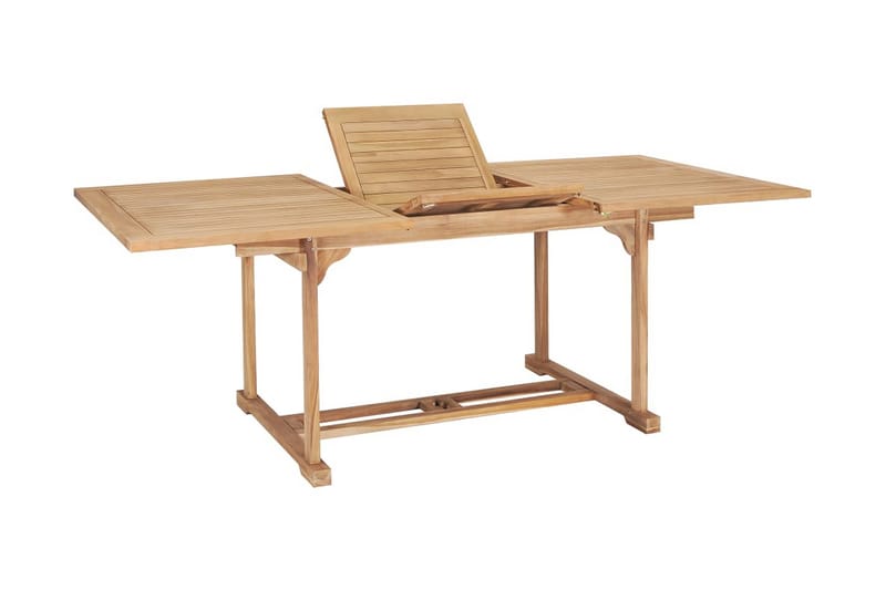 Udendørs Spisebordssæt 7 Dele 150-200X100X75 Cm Massivt Teak - Brun - Havemøbler - Udendørsgruppe - Havesæt
