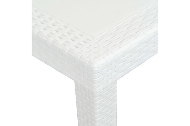 Udendørs Spisebordssæt 7 Dele Hvid Rattanlook Plastik - Hvid - Havesæt