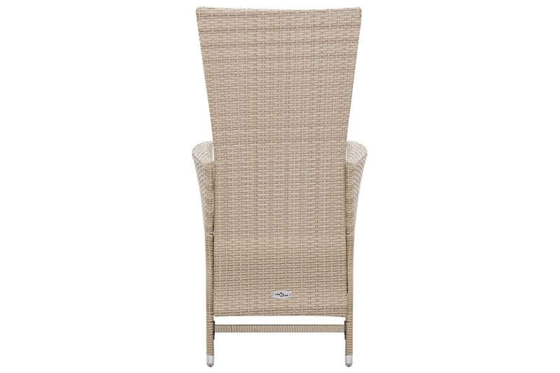 Udendørs Spisebordssæt 7 Dele Med Hynder Polyrattan Beige - Beige - Havemøbler - Udendørsgruppe - Havesæt