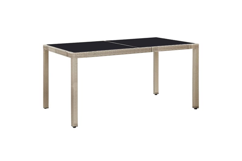 Udendørs Spisebordssæt 7 Dele Med Hynder Polyrattan Beige - Beige - Havemøbler - Udendørsgruppe - Havesæt