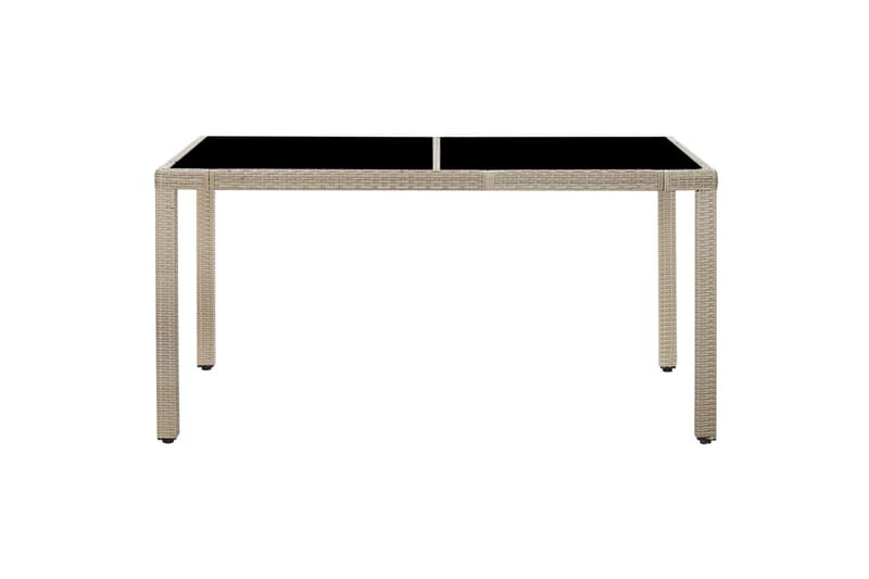 Udendørs Spisebordssæt 7 Dele Med Hynder Polyrattan Beige - Beige - Havemøbler - Udendørsgruppe - Havesæt