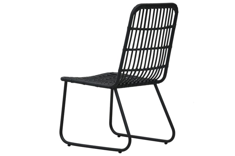 Udendørs Spisebordssæt 7 Dele Polyrattan og Glas - Sort - Havemøbler - Udendørsgruppe - Havesæt