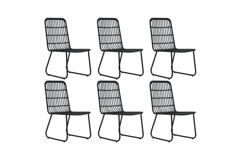 Udendørs Spisebordssæt 7 Dele Polyrattan og Glas - Sort - Havemøbler - Udendørsgruppe - Havesæt