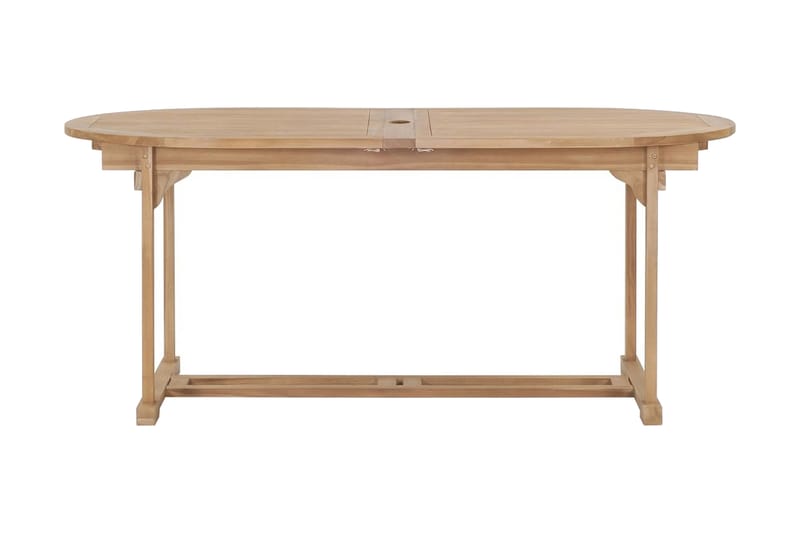 Udendørs Spisebordssæt 9 Dele 180-280X100X75 Cm Massivt Teak - Brun - Havemøbler - Udendørsgruppe - Havesæt