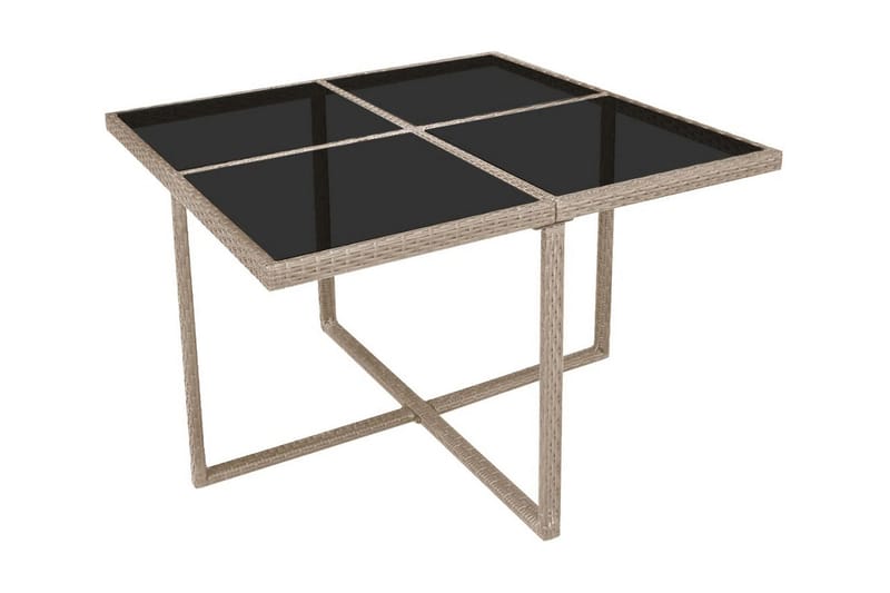 Udendørs Spisebordssæt 9 Dele Med Hynder Polyrattan Beige - Beige - Havemøbler - Udendørsgruppe - Havesæt
