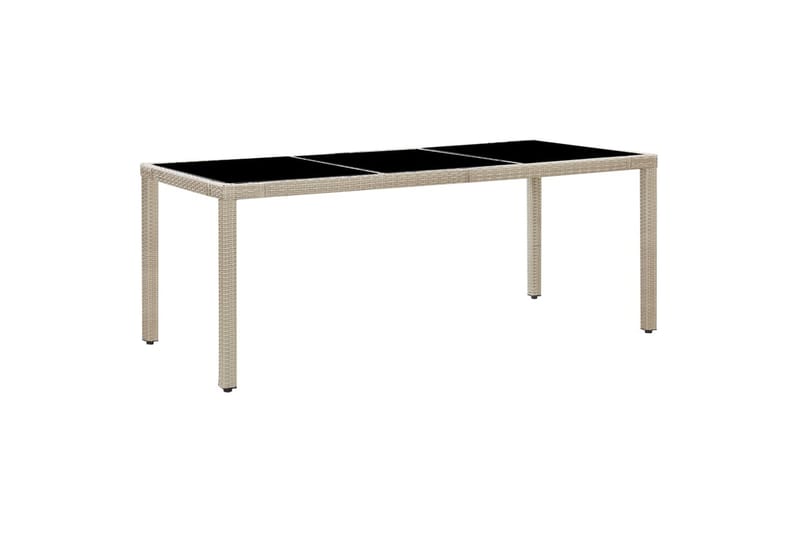 Udendørs Spisebordssæt 9 Dele Med Hynder Polyrattan Beige - Beige - Havemøbler - Udendørsgruppe - Havesæt
