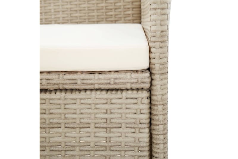 Udendørs Spisebordssæt 9 Dele Med Hynder Polyrattan Beige - Beige - Havemøbler - Udendørsgruppe - Havesæt
