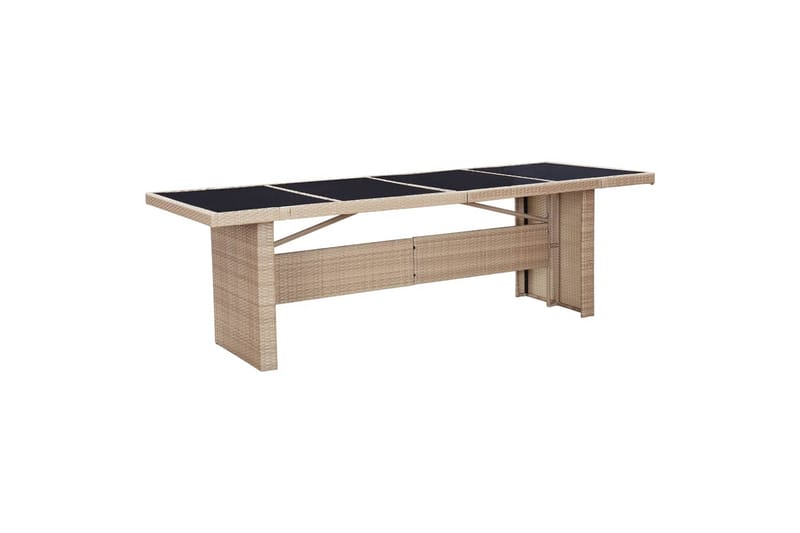 Udendørs Spisebordssæt 9 Dele med Hynder Polyrattan Beige - Beige - Havemøbler - Udendørsgruppe - Havesæt