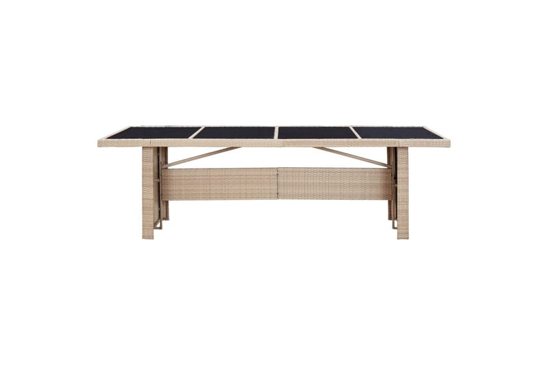 Udendørs Spisebordssæt 9 Dele med Hynder Polyrattan Beige - Beige - Havemøbler - Udendørsgruppe - Havesæt