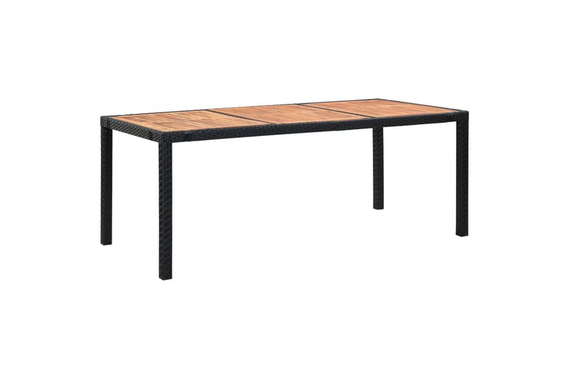 Udendørs spisebordssæt 9 dele med hynder polyrattan sort - Sort - Havesæt