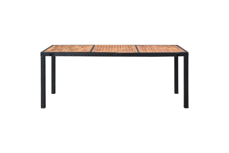 Udendørs spisebordssæt 9 dele med hynder polyrattan sort - Sort - Havesæt