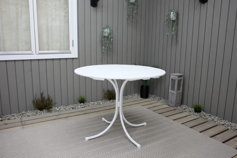 Vaxholm Spisebordssæt Rund 100 cm + 4 Stole Hvid - Havemøbler børn - Havesæt