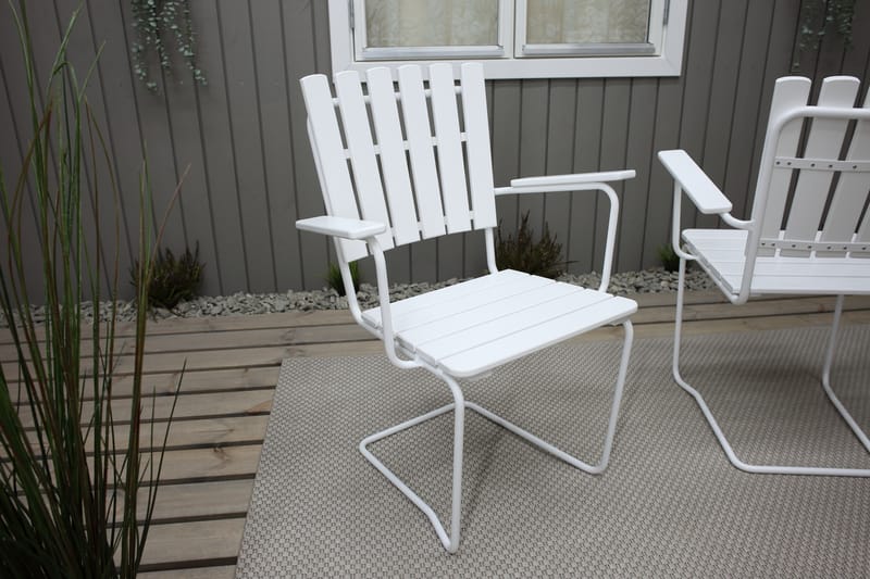 Vaxholm Spisebordssæt Rund 100 cm + 4 Stole Hvid - Havemøbler børn - Havesæt
