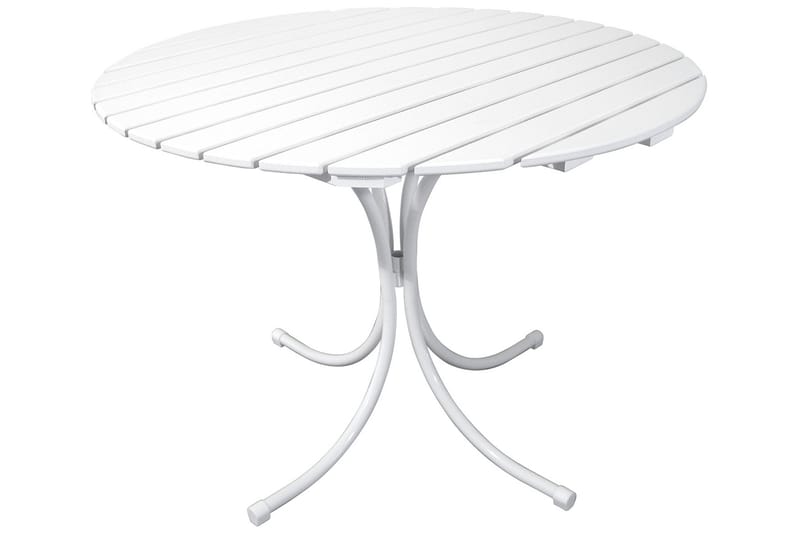 Vaxholm Spisebordssæt Rund 100 cm + 4 Stole Hvid - Havemøbler - Udendørsgruppe - Havesæt