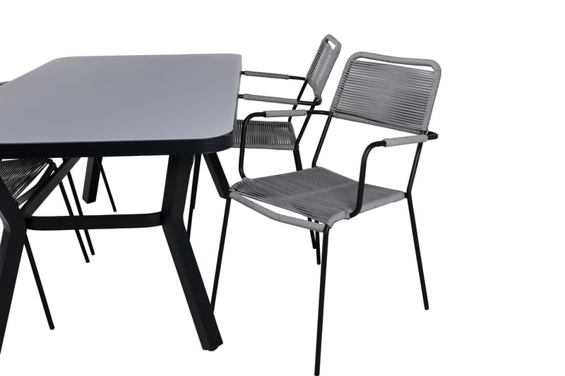 Virya Spisebordssæt 160cm + 4 Lindos Armstole Hvid - Venture Home - Havesæt
