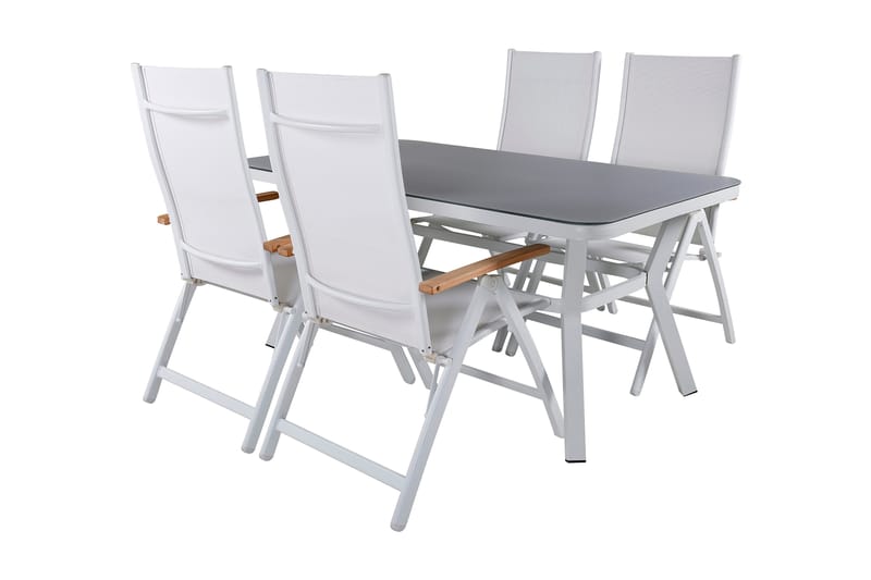 Virya Spisebordssæt 160cm + 4 Panama Positionsstole Sort - Venture Home - Havesæt