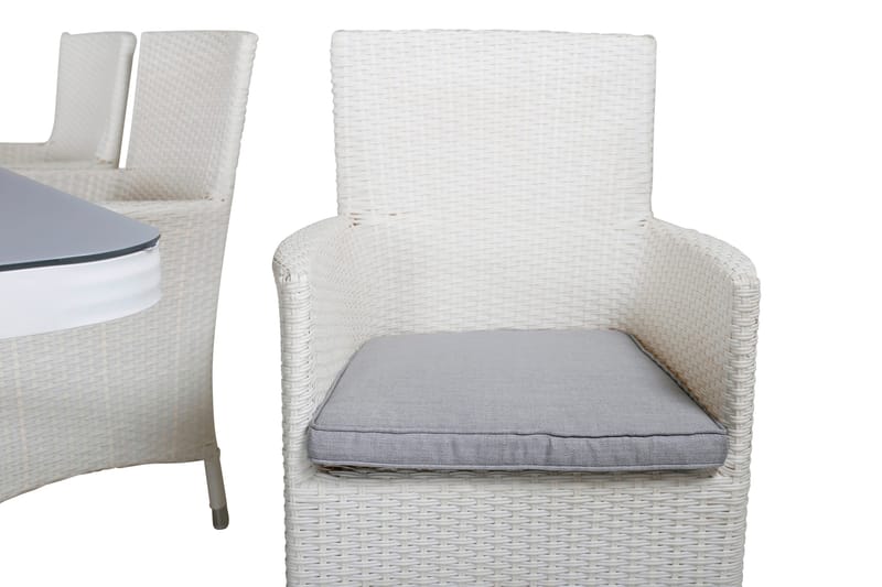 Virya Spisebordssæt 160cm + 6 Malin Armstole - Sort/Grå - Havemøbler - Udendørsgruppe - Havesæt