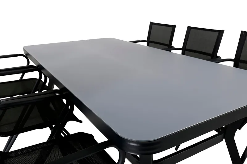 Virya Spisebordssæt 200cm + 6 Alina Stole - Brun/Hvid - Havemøbler - Udendørsgruppe - Havesæt