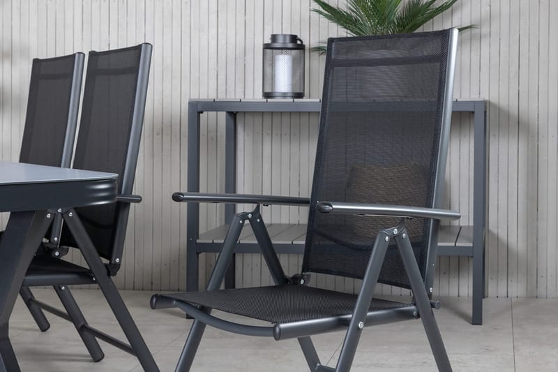 Virya Spisebordssæt 200cm + 6 Break Positionsstolee - Brun/Hvid - Havemøbler - Udendørsgruppe - Havesæt