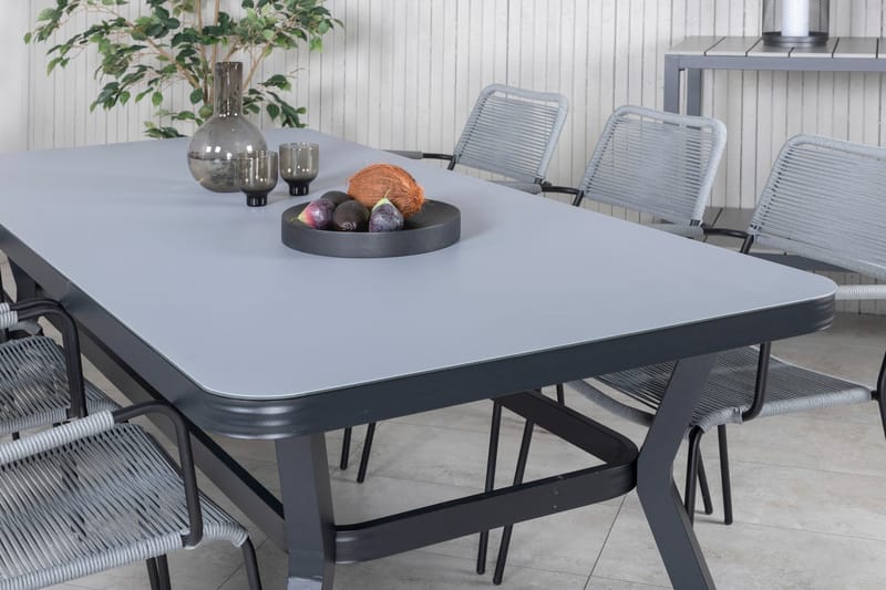 Virya Spisebordssæt 200cm + 6 Lindos Armstole - Hvid - Havemøbler - Udendørsgruppe - Havesæt
