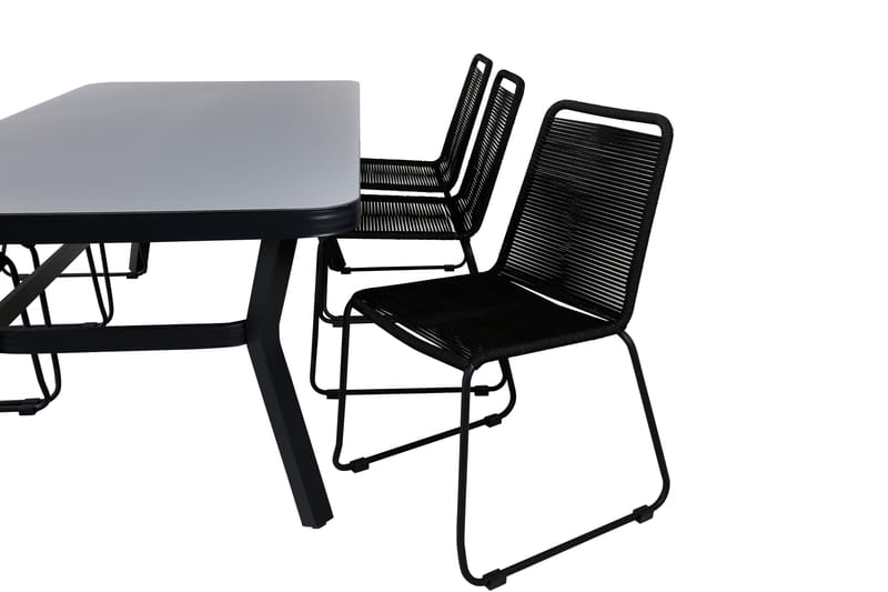 Virya Spisebordssæt 200cm + 6 Lindos Stabelbare stole Brun/H - Venture Home - Havesæt