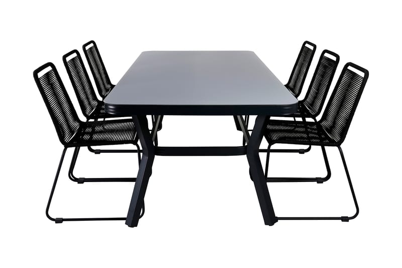 Virya Spisebordssæt 200cm + 6 Lindos Stabelbare stole Brun/H - Venture Home - Havesæt
