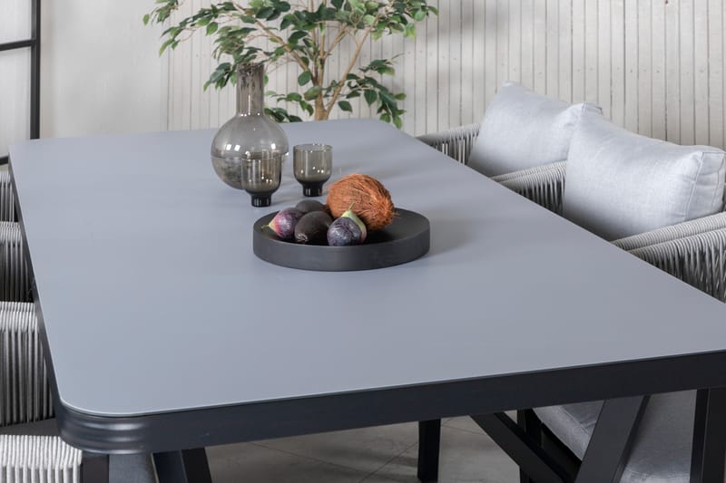 Virya Spisebordssæt 200cm + 6 Stole Sort - Venture Home - Havesæt