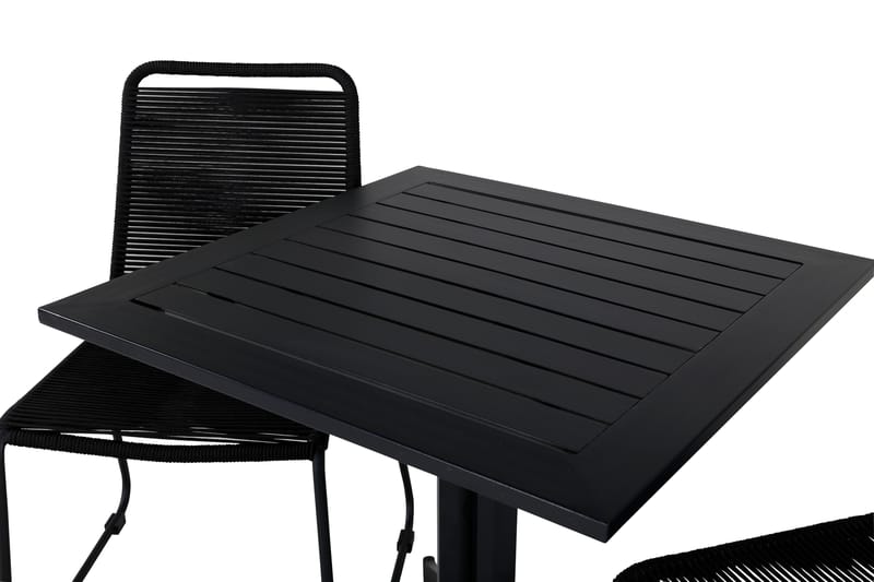 Way Spisebordssæt 70cm + 2 Lindos Stabelbare stole Brun/Hvid - Venture Home - Havesæt