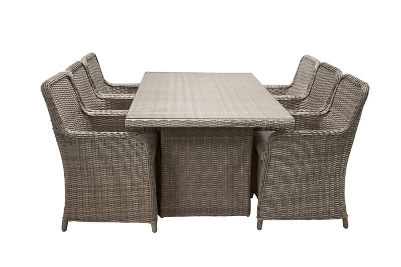 Wembley Spisebordssæt 200cm + 6 Stole - Natur/Brun - Havemøbler - Udendørsgruppe - Havesæt