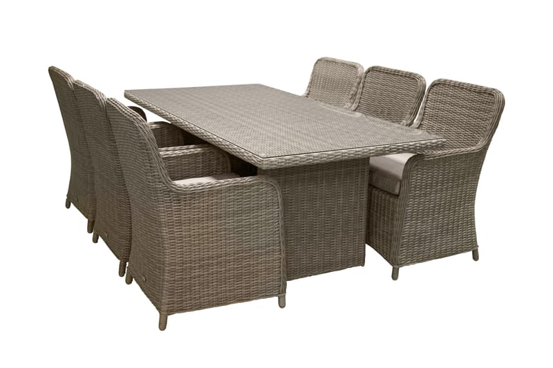 Wembley Spisebordssæt 200cm + 6 Stole - Natur/Brun - Havemøbler - Udendørsgruppe - Havesæt