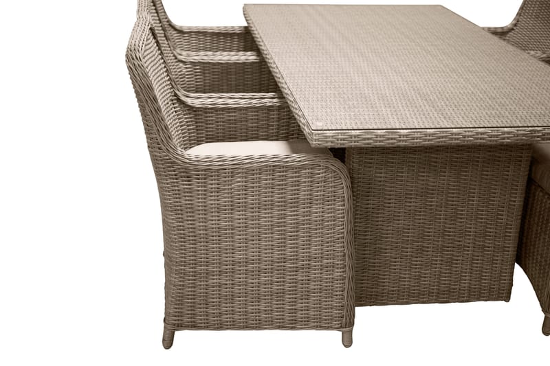 Wembley Spisebordssæt 200cm + 6 Stole - Natur/Brun - Havemøbler - Udendørsgruppe - Havesæt