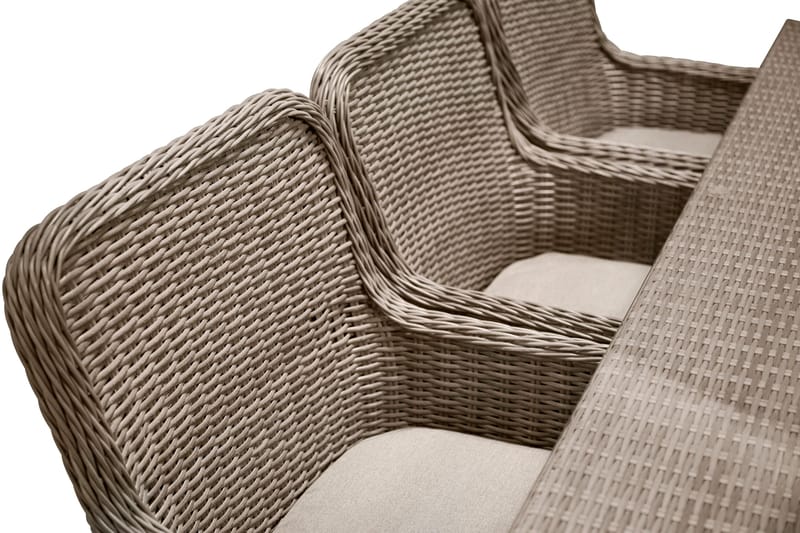 Wembley Spisebordssæt 200cm + 6 Stole - Natur/Brun - Havemøbler - Udendørsgruppe - Havesæt