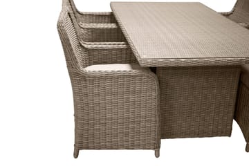 Wembley Spisebordssæt 200cm + 6 Stole - Natur/Brun - Havemøbler - Udendørsgruppe - Havesæt