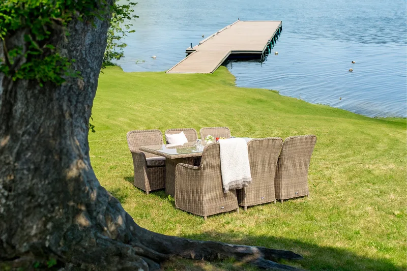Wembley Spisebordssæt 200cm + 6 Stole - Natur/Brun - Havemøbler - Udendørsgruppe - Havesæt