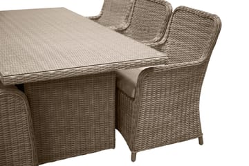 Wembley Spisebordssæt 200cm + 6 Stole - Natur/Brun - Havemøbler - Udendørsgruppe - Havesæt