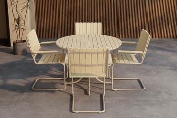 Holmsund spisegruppe 100 cm med 4 stole udendørs - Beige - Havemøbler - Udendørsgruppe - Havesæt