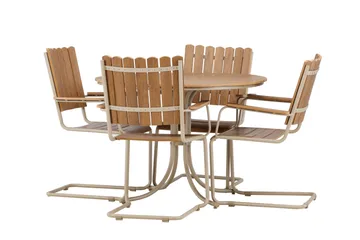 Holmsund Spisegruppe Udendørs 4-personers - Beige - Havemøbler - Udendørsgruppe - Havesæt