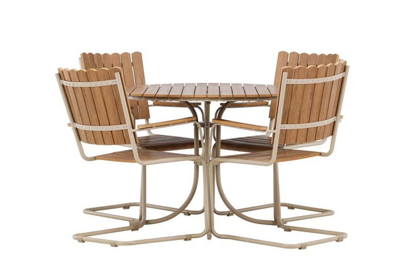Holmsund Spisegruppe Udendørs 4-personers - Beige - Havemøbler - Udendørsgruppe - Havesæt