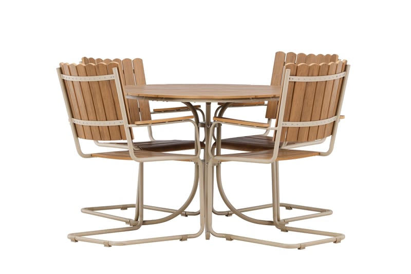 Holmsund Spisegruppe Udendørs 4-personers - Beige - Havemøbler - Udendørsgruppe - Havesæt