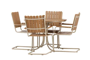 Holmsund Spisegruppe Udendørs 4-personers - Beige - Havemøbler - Udendørsgruppe - Havesæt